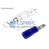 Faston plochý kolík 2,8x0,8 izol. 1,5-2,5mm² Modrý