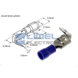 Faston dutinka+odbočka 6,4x0,8 izol. 1,5-2,5mm² Modrý